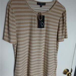 Women's Tan Striped Top
